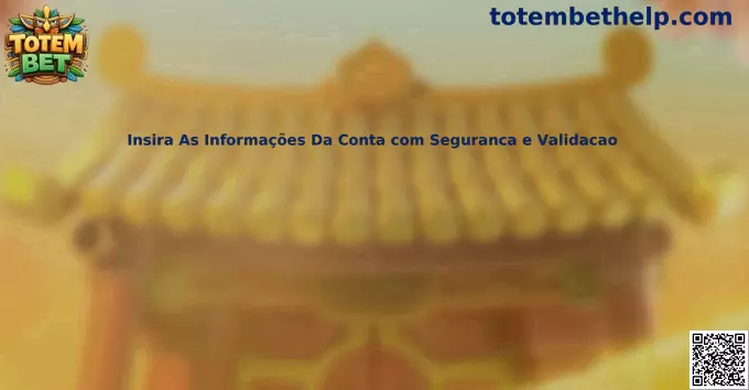 Insira As Informações Da Conta com Seguranca e Validacao